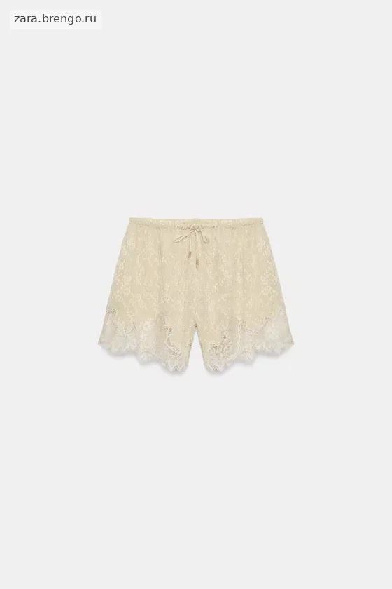ЖАККАРДОВЫЕ ШОРТЫ С КРУЖЕВОМ — коллекция Zara «ZW»
