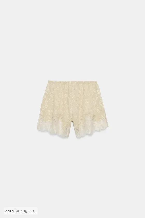 ЖАККАРДОВЫЕ ШОРТЫ С КРУЖЕВОМ — коллекция Zara «ZW»