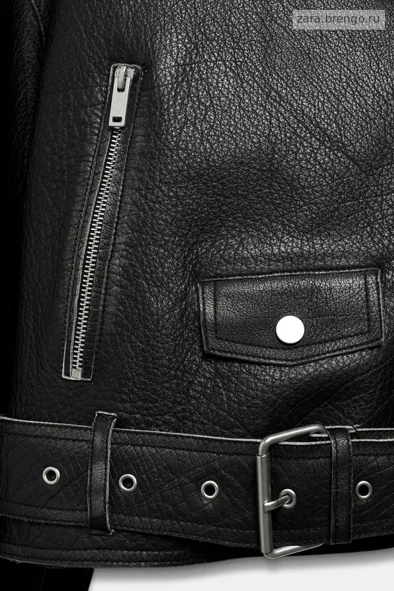 КОЖАНАЯ КУРТКА-КОСУХА — коллекция Zara «ZW» лимитированная серия
