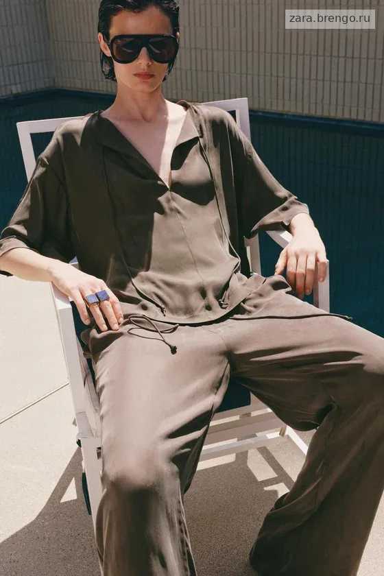 СВОБОДНАЯ БЛУЗА С ЗАВЯЗКАМИ — коллекция Zara «ZW»