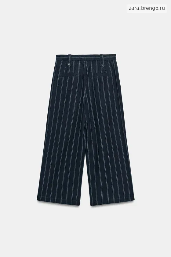 БРЮКИ В ПОЛОСКУ ИЗ СМЕСОВОГО ЛЬНА — коллекция Zara «ZW»