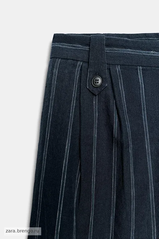 БРЮКИ В ПОЛОСКУ ИЗ СМЕСОВОГО ЛЬНА — коллекция Zara «ZW»