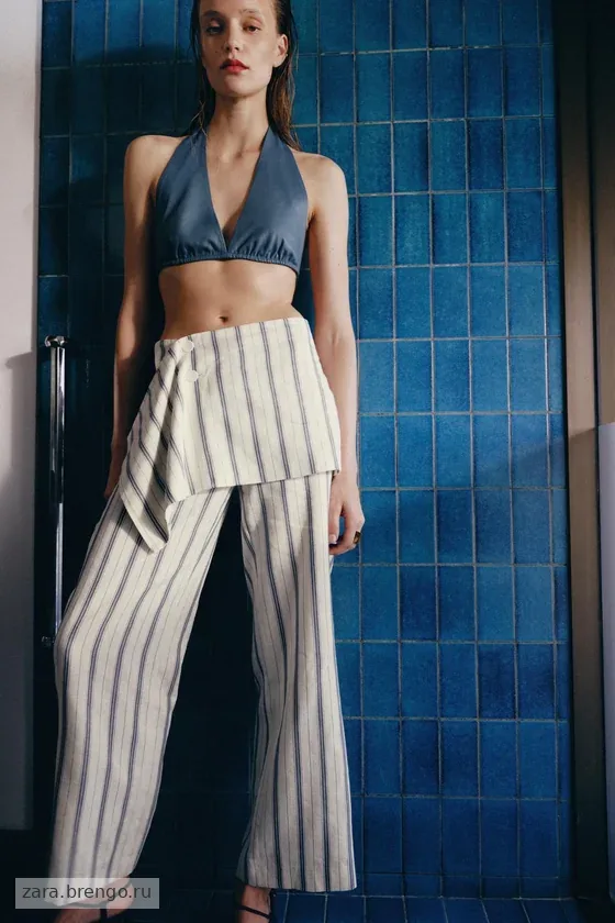 БРЮКИ-ПАРЕО В ПОЛОСКУ — коллекция Zara «ZW»
