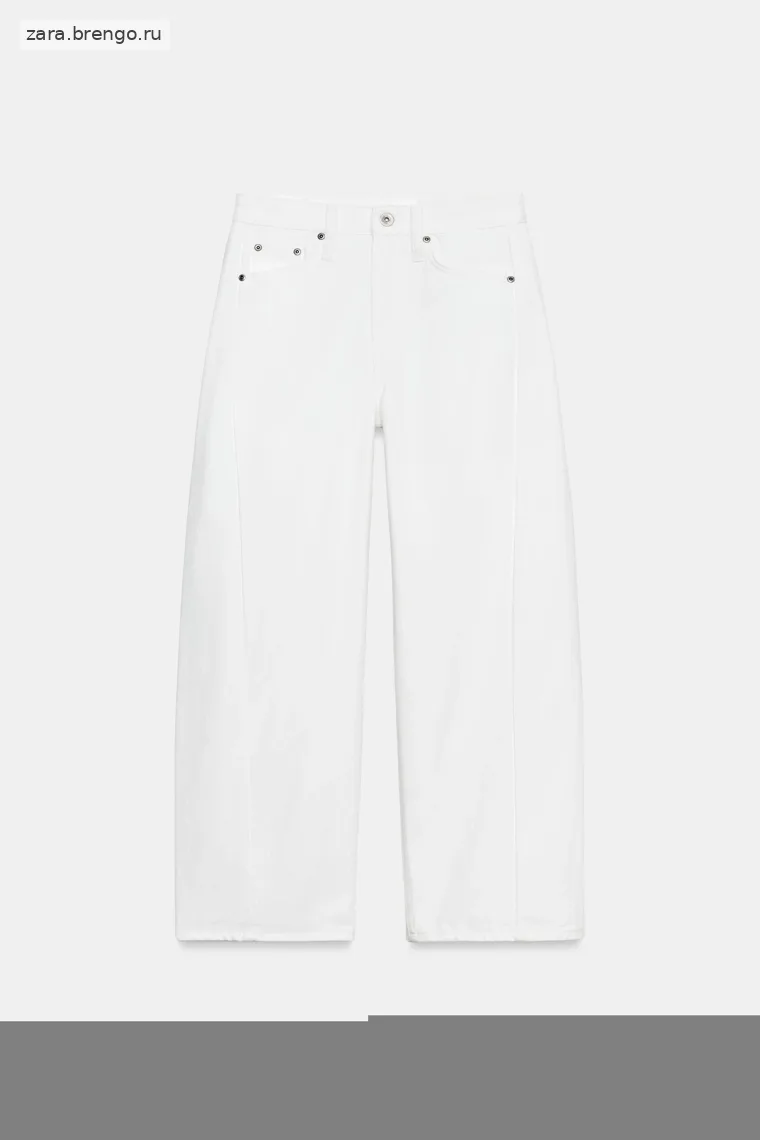 Джинсы средней посадки Zara «ZW» с укороченным свободным кроем на щиколотку