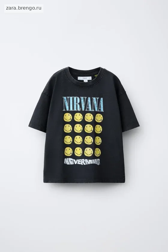 ФУТБОЛКА С ЭФФЕКТОМ ПОТЕРТОСТИ И ПРИНТОМ NIRVANA ®