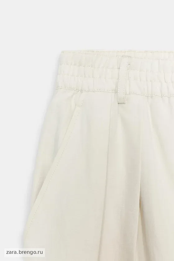 БРЮКИ-ДЖОГГЕРЫ ИЗ СМЕСОВОГО ЛЬНА С ЗАЩИПАМИ — коллекция Zara «ZW»