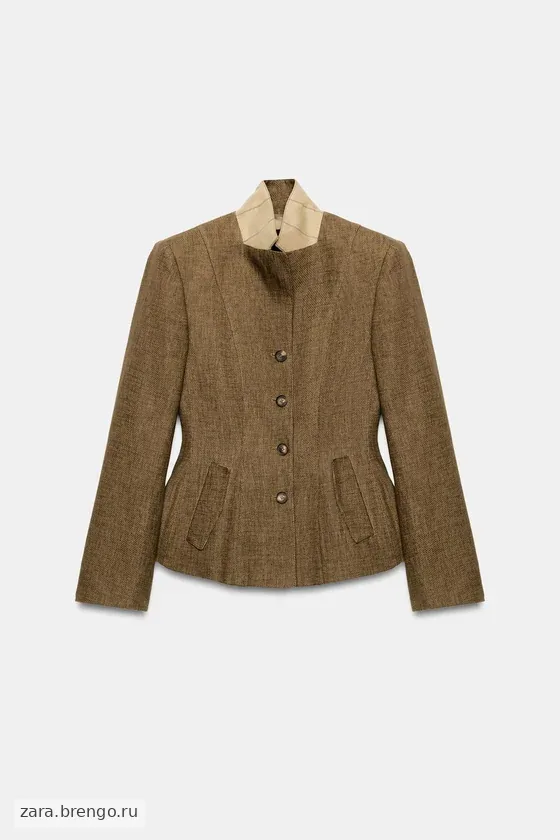 БЛЕЙЗЕР ИЗ СМЕСОВОГО ЛЬНА — коллекция Zara «ZW»