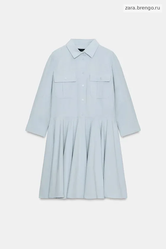 ПЛАТЬЕ-РУБАШКА ПЛИССЕ — коллекция Zara «ZW»