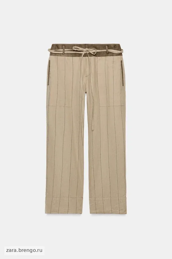 БРЮКИ ИЗ КОМБИНИРОВАННОГО ЛЬНА — коллекция Zara «ZW»