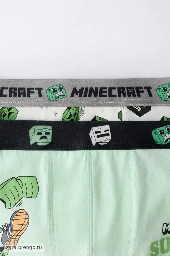 6–14 ЛЕТ/ НАБОР ИЗ ДВУХ ТРУСОВ-БОКСЕРОВ MINECRAFT © MOJANG AB. ™