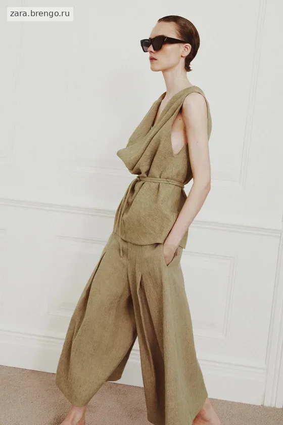 ШИРОКИЕ БРЮКИ ИЗ ЛЬНА — коллекция Zara «ZW»