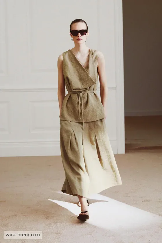 ШИРОКИЕ БРЮКИ ИЗ ЛЬНА — коллекция Zara «ZW»