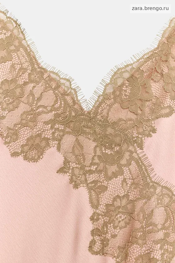 АТЛАСНОЕ ПЛАТЬЕ С КРУЖЕВОМ — коллекция Zara «ZW»