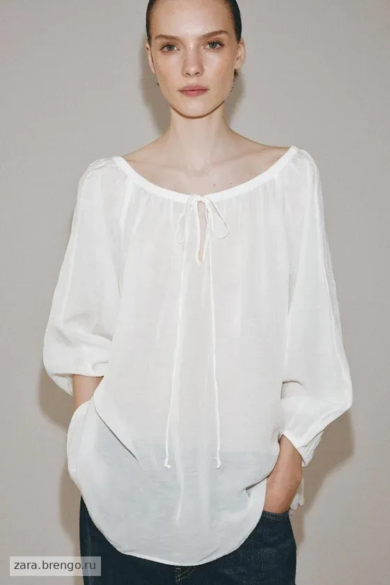БЛУЗА ИЗ ЛЬНА — коллекция Zara «ZW»