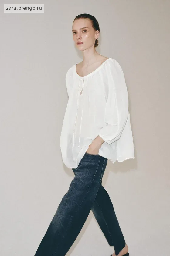 БЛУЗА ИЗ ЛЬНА — коллекция Zara «ZW»