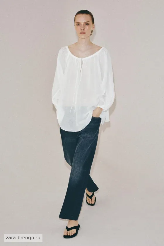 БЛУЗА ИЗ ЛЬНА — коллекция Zara «ZW»