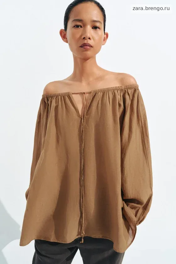 БЛУЗА ИЗ ЛЬНА — коллекция Zara «ZW»