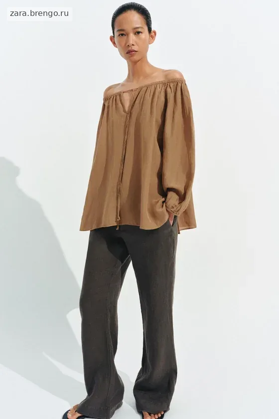 БЛУЗА ИЗ ЛЬНА — коллекция Zara «ZW»