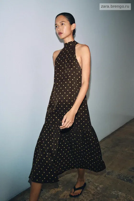 ПЛАТЬЕ ХАЛТЕР В ГОРОШЕК — коллекция Zara «ZW»