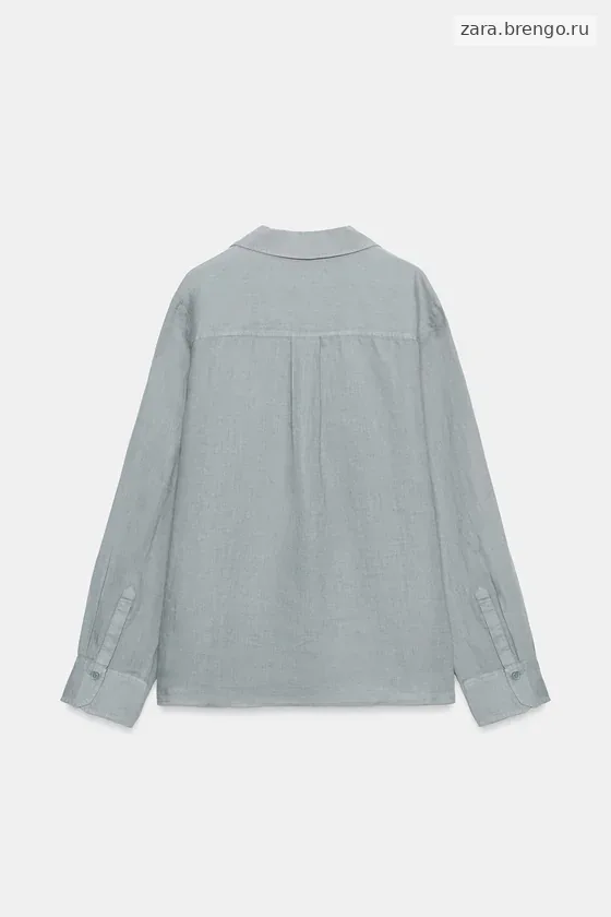 Льняная рубашка с карманом коллекция Zara «ZW»
