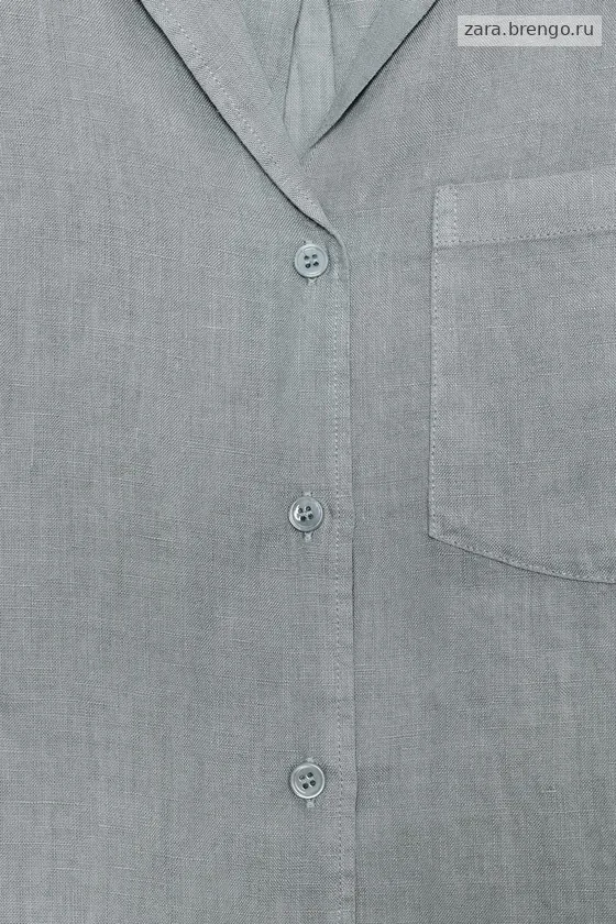 Льняная рубашка с карманом коллекция Zara «ZW»