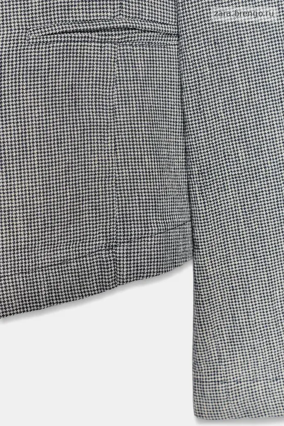 БЛЕЙЗЕР ИЗ ЛЬНА И ХЛОПКА В УЗОР «ГУСИНАЯ ЛАПКА» — коллекция Zara «ZW»