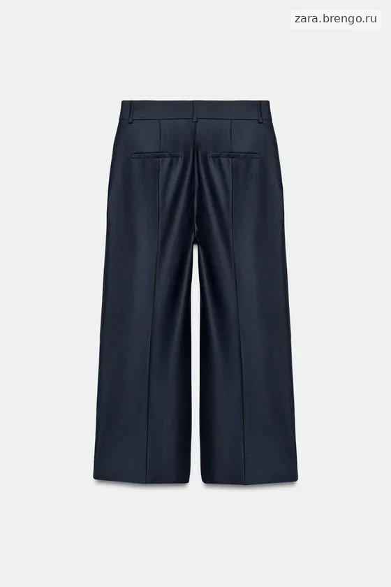 БРЮКИ ИЗ СМЕСОВОЙ ШЕРСТИ С ЗАУТЮЖЕННЫМИ СТРЕЛКАМИ — коллекция Zara «ZW»