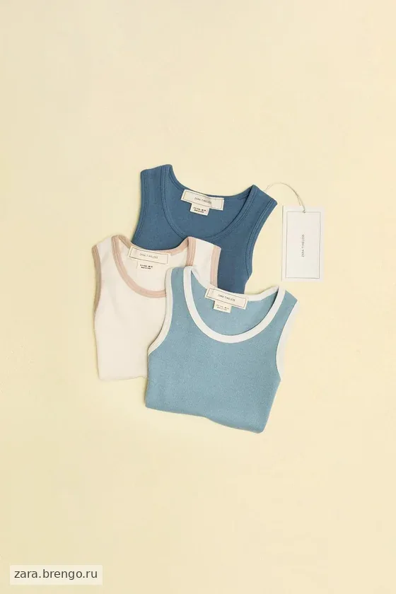 Zara «Timeless» - НАБОР ИЗ ТРЕХ ФУТБОЛОК С КОНТРАСТНЫМИ ДЕТАЛЯМИ