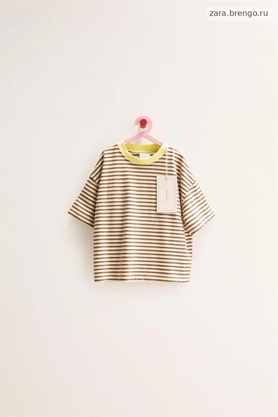 Zara «Timeless» - ФУТБОЛКА В ПОЛОСКУ С КОНТРАСТНЫМ ВОРОТНИКОМ