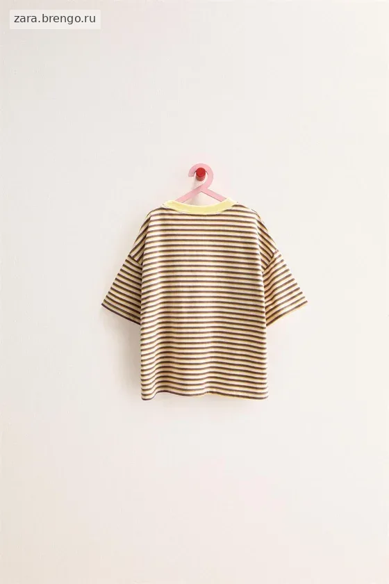 Zara «Timeless» - ФУТБОЛКА В ПОЛОСКУ С КОНТРАСТНЫМ ВОРОТНИКОМ