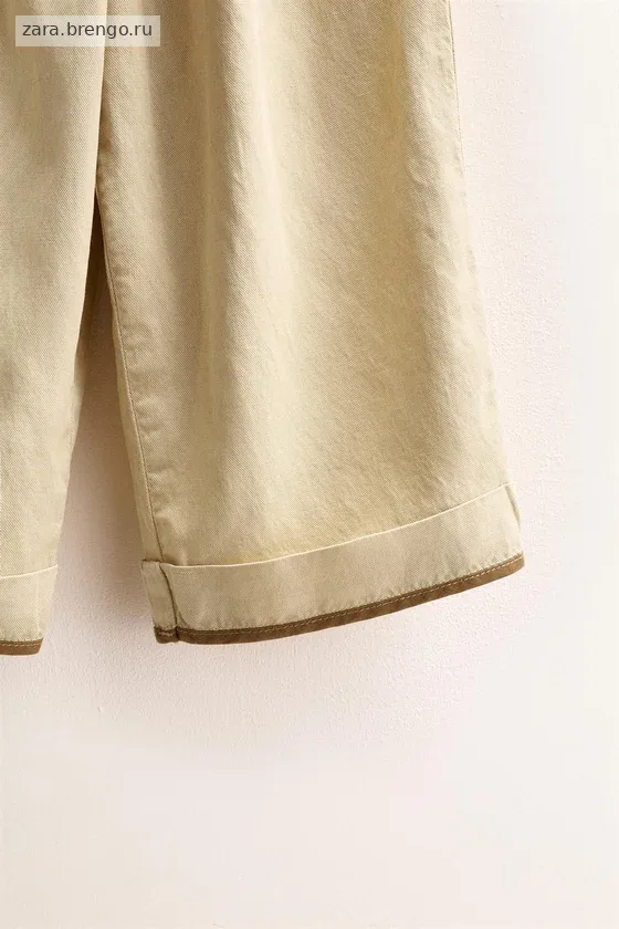 БРЮКИ Zara «Timeless» ИЗ ЛЬНА С КОНТРАСТНОЙ ОТДЕЛКОЙ