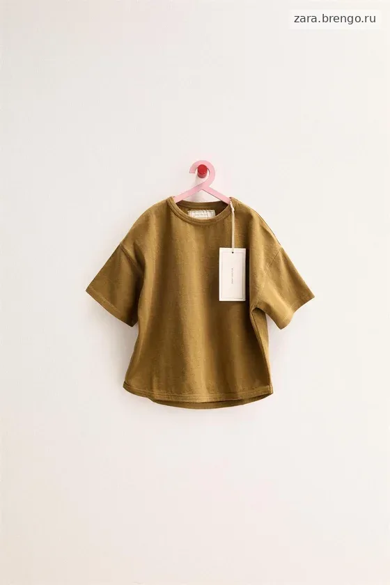 Zara «Timeless» - ОДНОТОННАЯ ХЛОПКОВАЯ ФУТБОЛКА