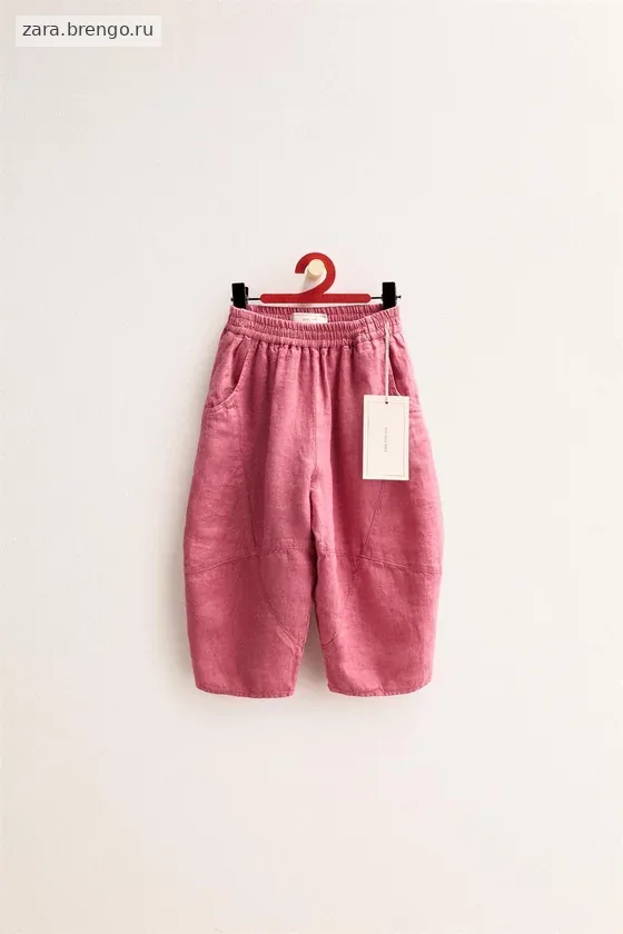Zara «Timeless» — БРЮКИ-БАНАНЫ ИЗ 100% ЛЬНА С РАЗРЕЗАМИ