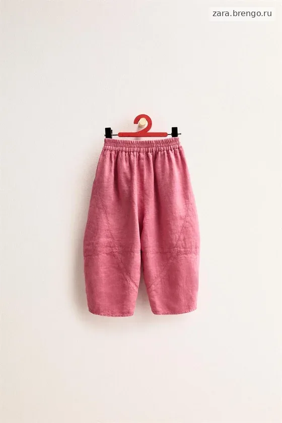 Zara «Timeless» — БРЮКИ-БАНАНЫ ИЗ 100% ЛЬНА С РАЗРЕЗАМИ
