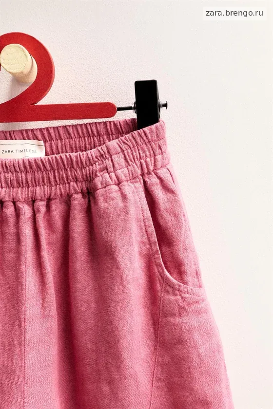 Zara «Timeless» — БРЮКИ-БАНАНЫ ИЗ 100% ЛЬНА С РАЗРЕЗАМИ