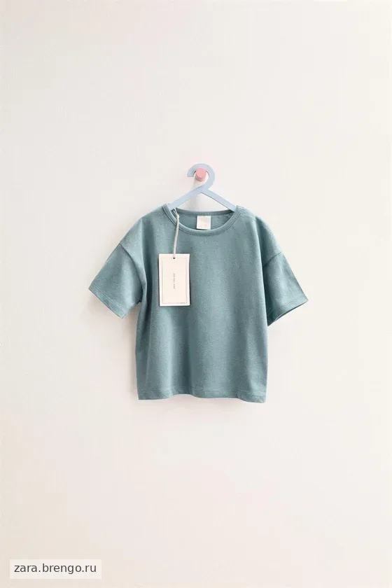 Zara «Timeless» - ОДНОТОННАЯ ФУТБОЛКА ИЗ ХЛОПКА И ЛЬНА