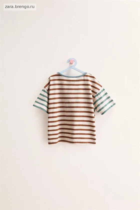Zara «Timeless» - ФУТБОЛКА В ПОЛОСКУ ИЗ ХЛОПКА И ЛЬНА