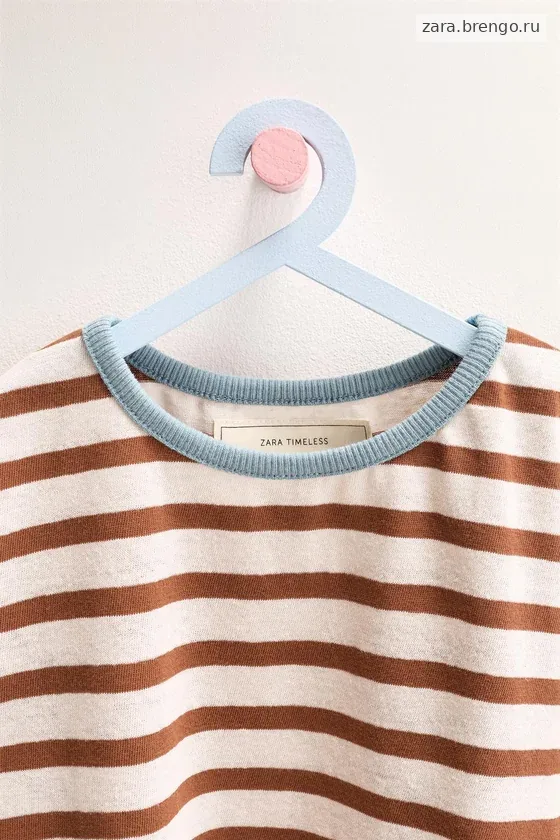 Zara «Timeless» - ФУТБОЛКА В ПОЛОСКУ ИЗ ХЛОПКА И ЛЬНА