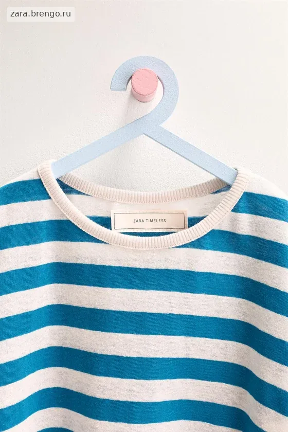 Zara «Timeless» - ФУТБОЛКА В ПОЛОСКУ ИЗ ХЛОПКА И ЛЬНА
