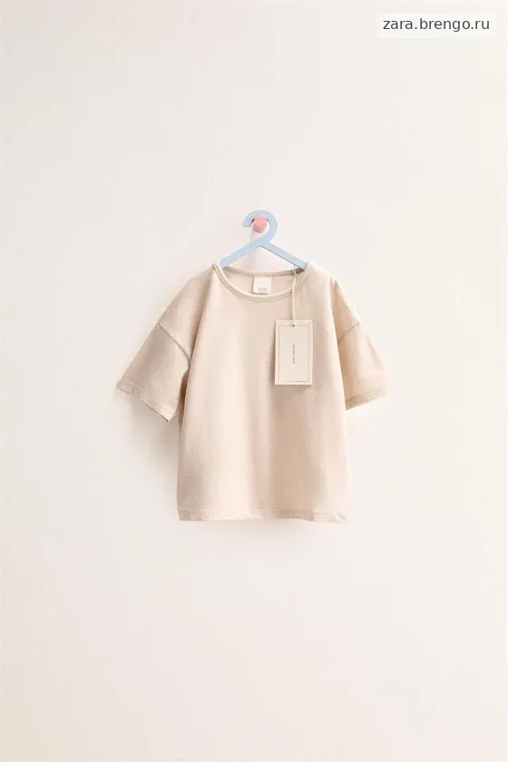 Zara «Timeless» — ОДНОТОННАЯ ФУТБОЛКА ИЗ ХЛОПКА И ЛЬНА