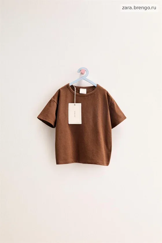 Zara «Timeless» - ОДНОТОННАЯ ФУТБОЛКА ИЗ ХЛОПКА И ЛЬНА
