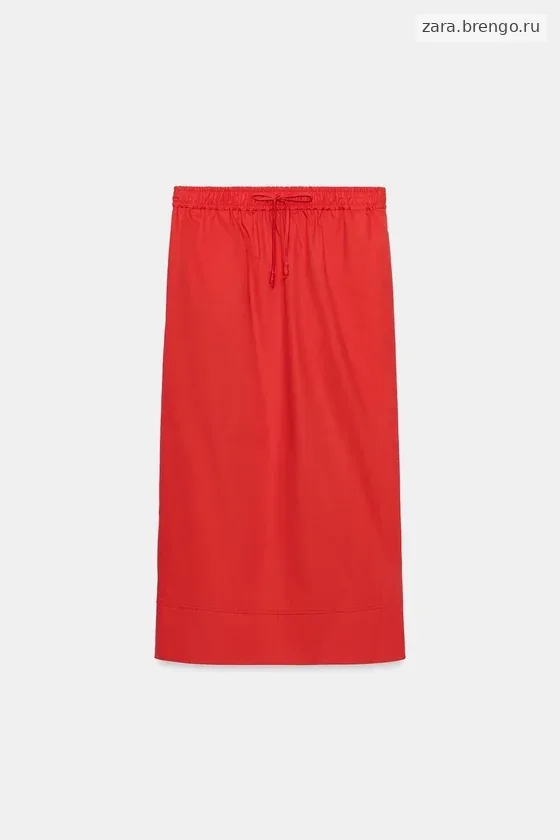 ЮБКА МИДИ ИЗ ПОПЛИНА — коллекция Zara «ZW»