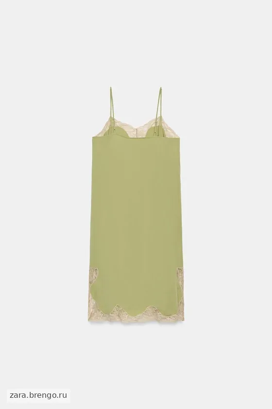АТЛАСНОЕ ПЛАТЬЕ С КРУЖЕВОМ — коллекция Zara «ZW»