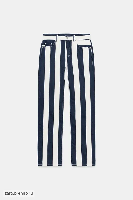 ДЖИНСЫ ПРЯМОГО КРОЯ В ПОЛОСКУ — коллекция Zara «ZW»