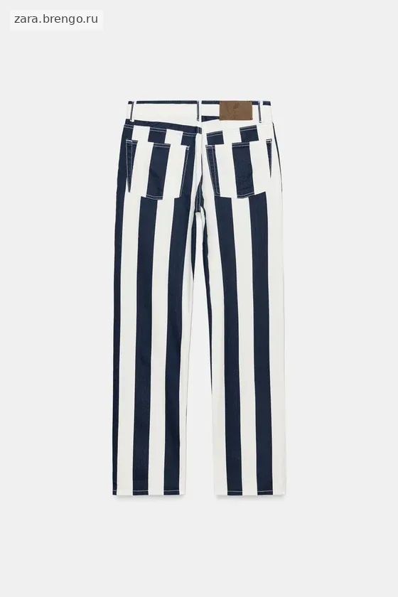 ДЖИНСЫ ПРЯМОГО КРОЯ В ПОЛОСКУ — коллекция Zara «ZW»