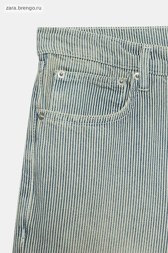 ДЖИНСЫ коллекция Zara «ZW» ПРЯМОГО КРОЯ В ПОЛОСКУ С НИЗКОЙ ПОСАДКОЙ