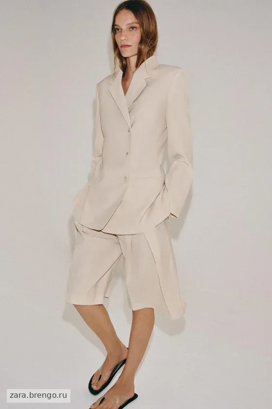 ШОРТЫ С ЗАЩИПАМИ ИЗ ШЕРСТИ — коллекция Zara «ZW» лимитированная серия
