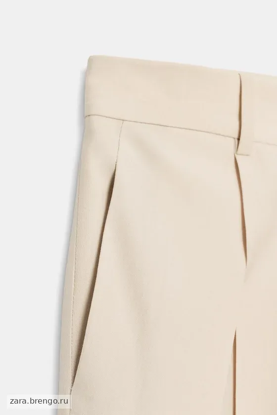 ШОРТЫ С ЗАЩИПАМИ ИЗ ШЕРСТИ — коллекция Zara «ZW» лимитированная серия