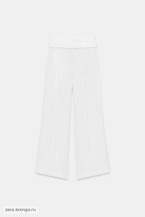 БРЮКИ ИЗ СМЕСОВОГО ЛЬНА С ПОЯСОМ-КОРСЕТОМ — коллекция Zara «ZW»