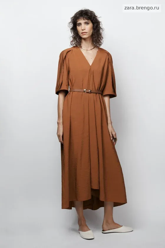 ПЛАТЬЕ МИДИ ИЗ РЕЛЬЕФНОЙ ТКАНИ — коллекция Zara «ZW» лимитированная серия